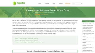 3 Ways to Reset Dell Laptop Login Password If You Forgot - TunesBro