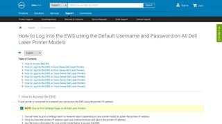 How to Log Into the EWS using the Default Username and Password ...
