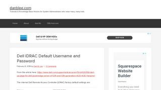 Dell iDRAC Default Username and Password — danblee.com
