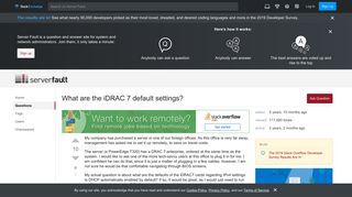 remote access - What are the iDRAC 7 default settings? - Server Fault