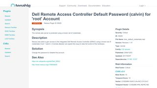 Dell Remote Access Controller Default Password (calvin) for 'root ...