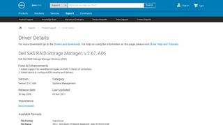Dell SAS RAID Storage Manager, v.2.67, A06 | Dell US