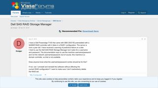 Dell SAS RAID Storage Manager | Vista Forums