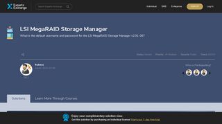 LSI MegaRAID Storage Manager - Experts Exchange