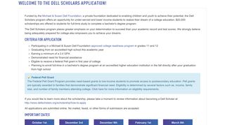 Dell Scholars Application - Dell Scholars Apply