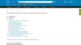 Computer Does Not Boot to Microsoft Windows 7 | Dell US