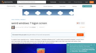 [SOLVED] weird windows 7 logon screen - Spiceworks Community