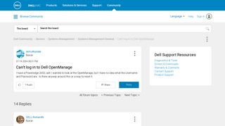 Can't log in to Dell OpenManage - Dell Community