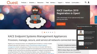 KACE Endpoint Systems Management Appliances - Quest Software