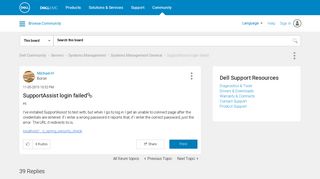 SupportAssist login failed - Dell Community