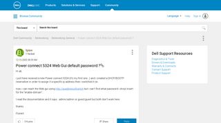 Power connect 5324 Web Gui default password ? - Dell Community