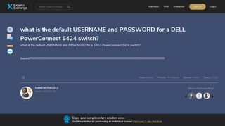 what is the default USERNAME and PASSWORD for a DELL ...