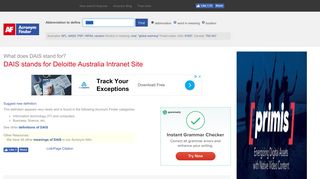 DAIS - Deloitte Australia Intranet Site | AcronymFinder