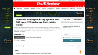 Deloitte is a sitting duck: Key systems with RDP open, VPN and ...