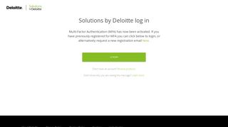 Solutions by Deloitte - Login