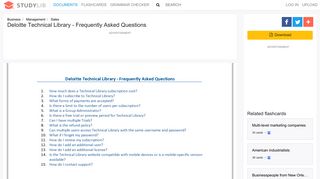 Deloitte Technical Library - Frequently Asked Questions - studylib.net