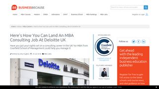 Here's How You Can Land An MBA Consulting Job At Deloitte UK ...