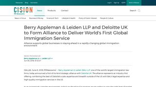 Berry Appleman & Leiden LLP and Deloitte UK to Form Alliance to ...