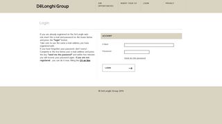 Login - Job opportunities - De'Longhi Group