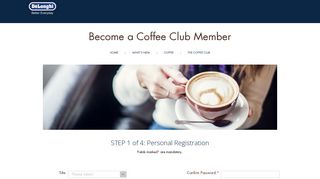 Become a member - The Coffee Club | De'Longhi