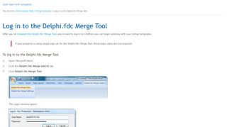 Log in to the Delphi.fdc Merge Tool