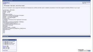 Example - User Login - prior to form create? - Delphi Pages Forums