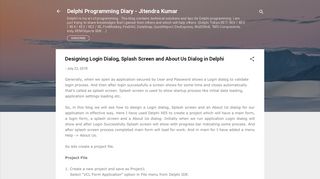 Designing Login Dialog, Splash Screen and About Us Dialog in Delphi