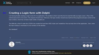 Creating a Login form with Delphi - Experts Exchange