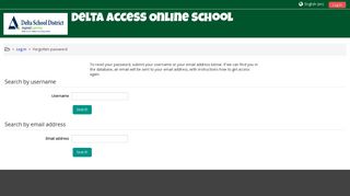 Forgotten password - Delta Access Online School