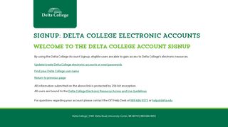 Delta College Sign Up