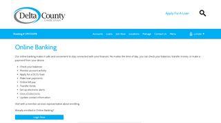 Online Banking - Delta County Credit Union