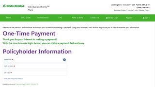 One Time Payment | Delta Dental