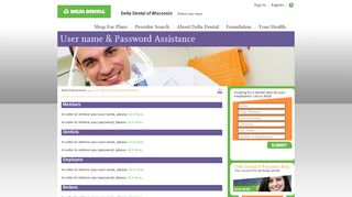 User name & Password Assistance - Delta Dental of Wisconsin