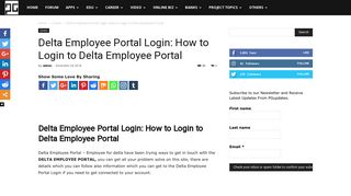 Delta Employee Portal Login: How to Login to Delta ... - PG Updates