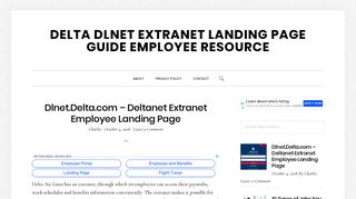 Dlnet.Delta.com – Deltanet Extranet Employee Landing Page