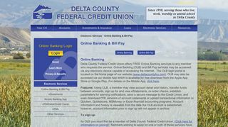 Online Banking & Bill Pay - Delta County Federal Credit Union