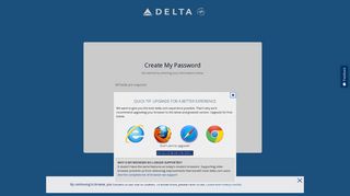 Create Password : Login help : Delta Air Lines