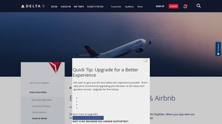 Delta Hotel & Airbnb Partners : Delta Air Lines