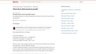 What does delta mean in math? - Quora