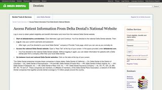 Access Patient Information From Delta Dental's National Website