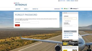 Forgot your password? - Delta SkyBonus