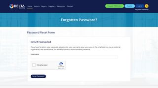 Reset Password | Delta - Delta eSourcing