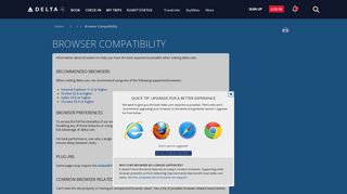 Browser Compatibility : Delta Air Lines