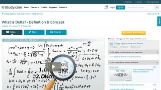What is Delta? - Definition & Concept - Video & Lesson Transcript ...