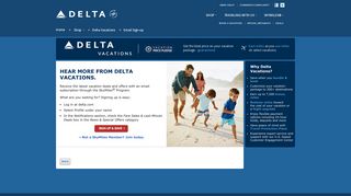 Email Signup - Delta Vacations