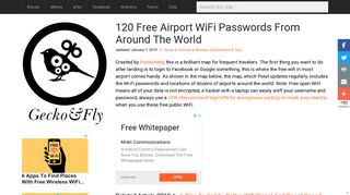 120 Free Airport WiFi Passwords From Around The World - Geckoandfly