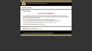 Student Logout - SJDC Student - San Joaquin Delta College