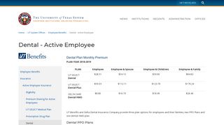 Dental - Active Employee | University of Texas System