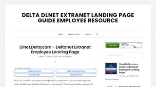 Dlnet.Delta.com – Deltanet Extranet Employee Landing Page
