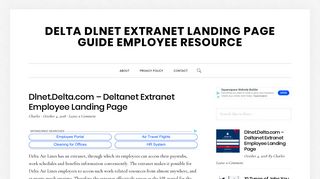 Delta Dlnet Extranet Landing Page Guide Employee Resource –